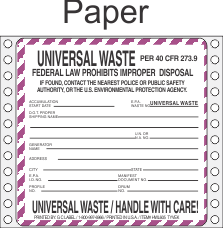 Universal Waste Paper Labels HWL605P