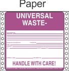 Universal Waste Paper Labels HWL618P