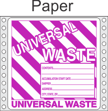 Universal Waste Paper Labels HWL626P