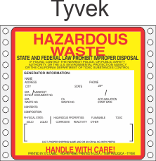waste labels hazardous tyvek california gc drum brand