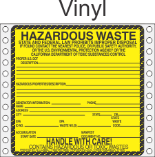 Hazardous Waste California Vinyl Labels HWL200CAV