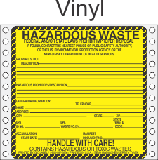 Hazardous Waste New Jersey Vinyl Labels HWL480NJV