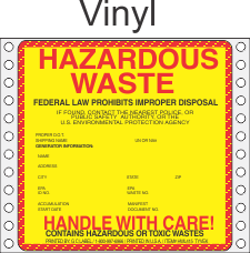 Hazardous Waste Vinyl Labels HWL415V