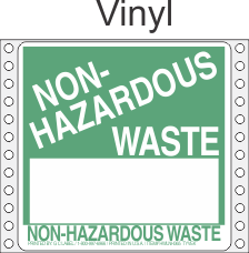 Non-Hazardous Waste Vinyl Labels HWL365V