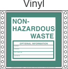 Non-Hazardous Waste Vinyl Labels HWL375V