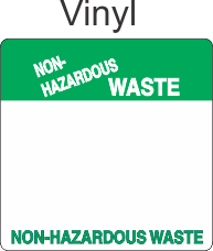 Non-Hazardous Waste Vinyl Labels HWL802V