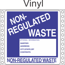 Non-Regulated Waste Vinyl Labels HWL280V