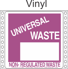 Universal Waste-Non Regulated Vinyl Labels HWL625V