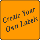 Create Your Own Fluorescent Orange Square Labels