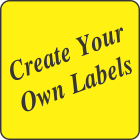 Create Your Own Fluorescent Yellow Square Labels