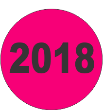 2018 Fluorescent Circle or Square Labels
