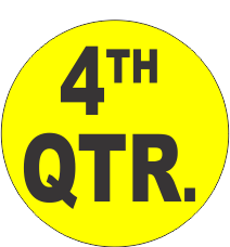 4th Quarter Fluorescent Circle or Square Labels