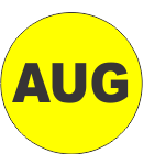 August Fluorescent Circle or Square Labels