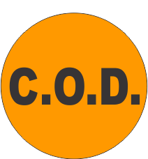 C.O.D. Fluorescent Circle or Square Labels