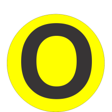 Fouroescent Circle or Square Label Alphabetic letter O