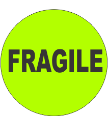 Fragile Fluorescent Circle or Square Labels