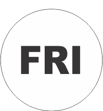 Friday Fluorescent Circle or Square Labels