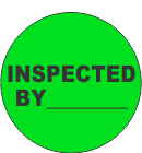 Inspected By _____ Fluorescent Circle or Square Labels