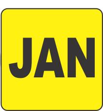 January Fluorescent Circle or Square Labels