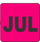 July Fluorescent Circle or Square Labels