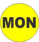 Monday Fluorescent Circle or Square Labels