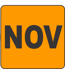 November Fluorescent Circle or Square Labels