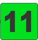 Number Eleven (11) Fluorescent Circle or Square Labels