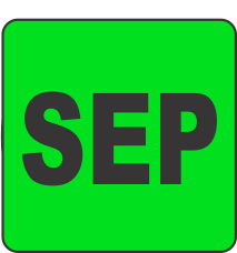September Fluorescent Circle or Square Labels