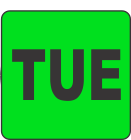 Tuesday Fluorescent Circle or Square Labels