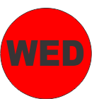 Wednesday Fluorescent Circle or Square Labels