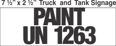Bulk Tank Chemical Label 7.5x2.5 with 1in Lettering PAINT UN1263