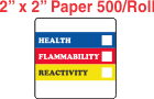 RTK (Right to Know) Paper 2x2 Labels without a Personal Protection Box and one Health Box