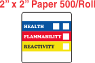 RTK (Right to Know) Paper 2x2 Labels without a Personal Protection Box and two Health Boxes