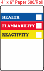 RTK (Right to Know) Paper 6 x 6 Labels without a Personal Protection Box and one Health Box