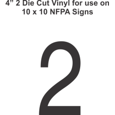 Die Cut 4in Vinyl Symbol 2 for NFPA (National Fire Prevention Association) for 10x10 Signs