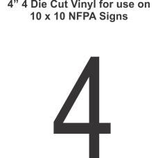 Die Cut 4in Vinyl Symbol 4 for NFPA (National Fire Prevention Association) for 10x10 Signs