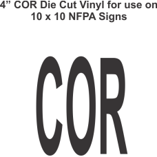 Die Cut 4in Vinyl Symbol CORROSIVE for NFPA (National Fire Prevention Association) for 10x10 Signs