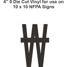 Die Cut 4in Vinyl Symbol NO WATER for NFPA (National Fire Prevention Association) for 10x10 Signs