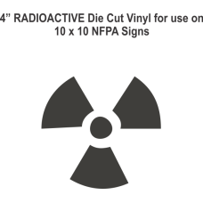 Die Cut 4in Vinyl Symbol RADIOACTIVE for NFPA (National Fire Prevention Association) for 10x10 Signs