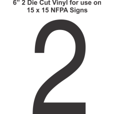 Die Cut 6in Vinyl Symbol 2 for NFPA (National Fire Prevention Association) for 15x15 Signs