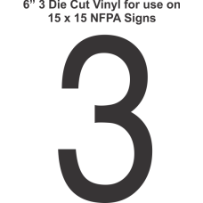 Die Cut 6in Vinyl Symbol 3 for NFPA (National Fire Prevention Association) for 15x15 Signs