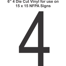 Die Cut 6in Vinyl Symbol 4 for NFPA (National Fire Prevention Association) for 15x15 Signs