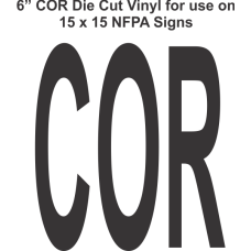 Die Cut 6in Vinyl Symbol CORROSIVE for NFPA (National Fire Prevention Association) for 15x15 Signs