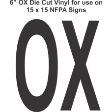 Die Cut 6in Vinyl Symbol OXIDIZER for NFPA (National Fire Prevention Association) for 15x15 Signs