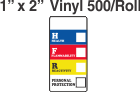 RTK (Right to Know) Vinyl 1x2 Labels with a Personal Protection Box and one Health Box