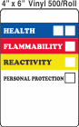 RTK (Right to Know) Vinyl 4x6 Labels with a Personal Protection Box and two Health Boxes