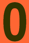 4 in.Number 0 (Orange Background Vinyl for Orange Panel Numbering)
