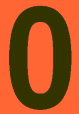 4 in.Number 0 (Orange Background Vinyl for Orange Panel Numbering)