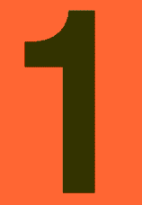 4 in.Number 1 (Orange Background Vinyl for Orange Panel Numbering)