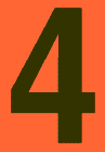 4 in.Number 4 (Orange Background Vinyl for Orange Panel Numbering)